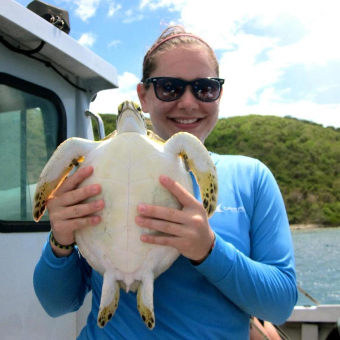Cal Poly graduate student Emma Weitzner has studied sea turtles in Puerto Rico.