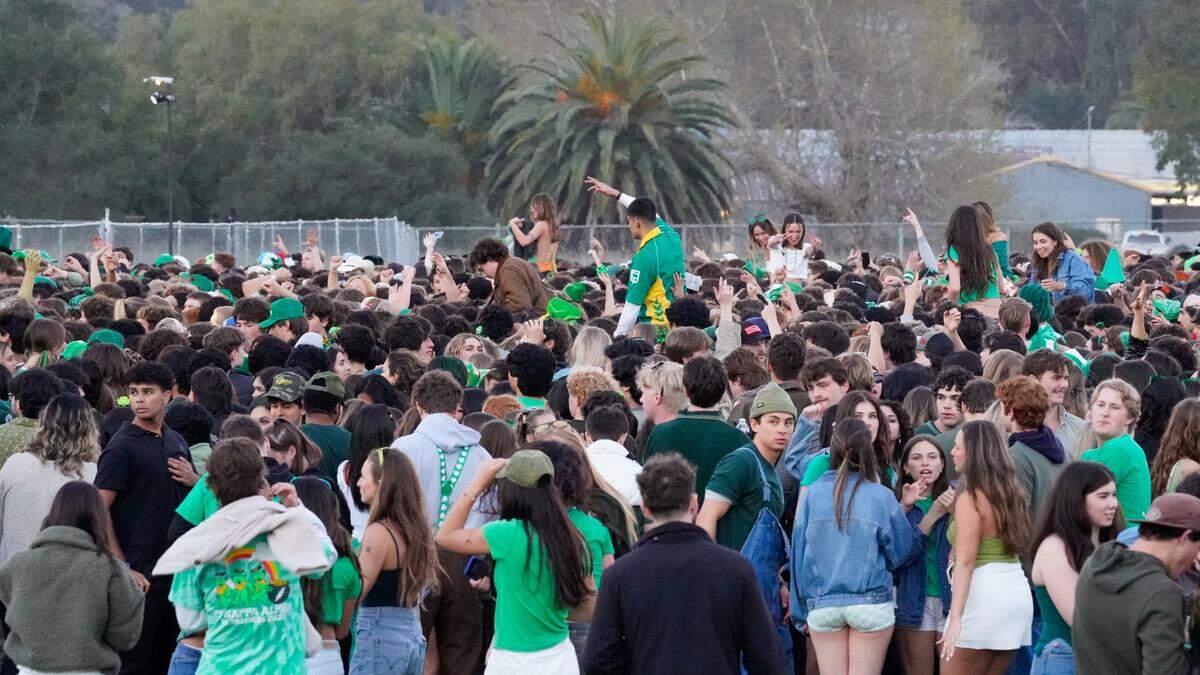 Cal Poly hosted an early morning music festival featuring EDM artists Zhu and Galantis on campus in hopes of drawing students out of the streets on St. Fratty’s Day, March 15, 2025.
