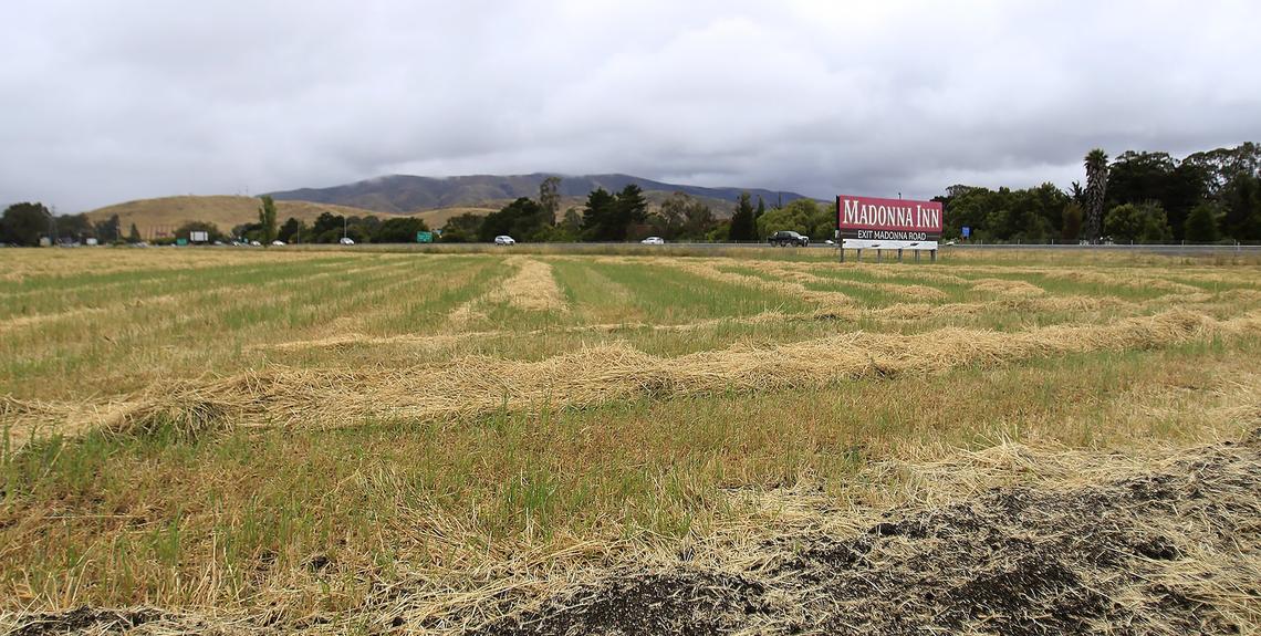 Construction on the San Luis Ranch project, a 580-home project, is underway. The project will be a mix of multifamily and single-family homes. This view of the property from the end of Calle Joaquin looking north toward the 101 Freeway.