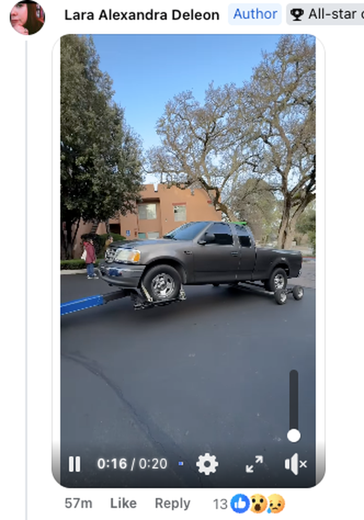 A Facebook video posted by user Lara Alexandra Deleon showed a charcoal-colored pickup truck being towed away under police escort from the Hidden Oaks Village apartments in Atascadero on Friday, March 14, 2025, following a fatal hit-and-run crash that killed a boy on El Camino Real.