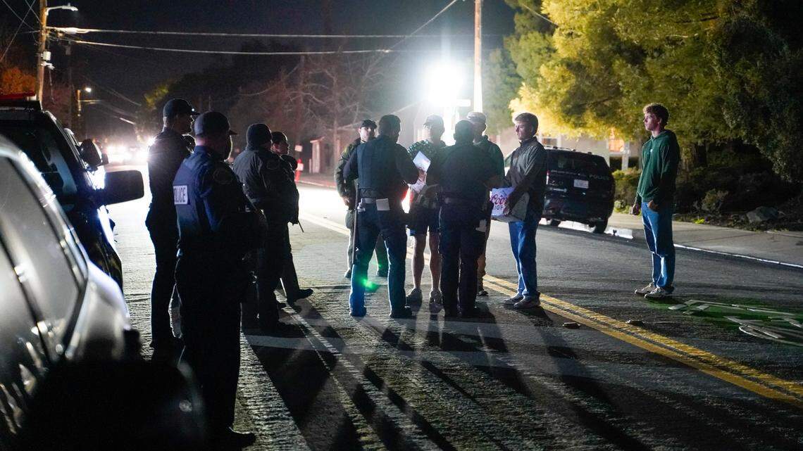 Law enforcement patrolled in the neighborhoods surrounding Cal Poly and stopped students from gathering in streets that were the site of heavy partying in previous years, pictured March 15, 2025.
