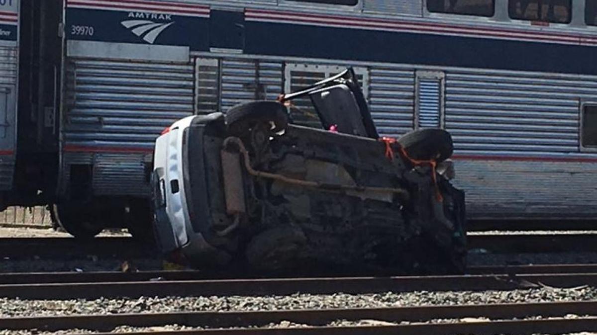 A Guadalupe woman was killed Monday, July 24, 2017, when a train and vehicle collided.
