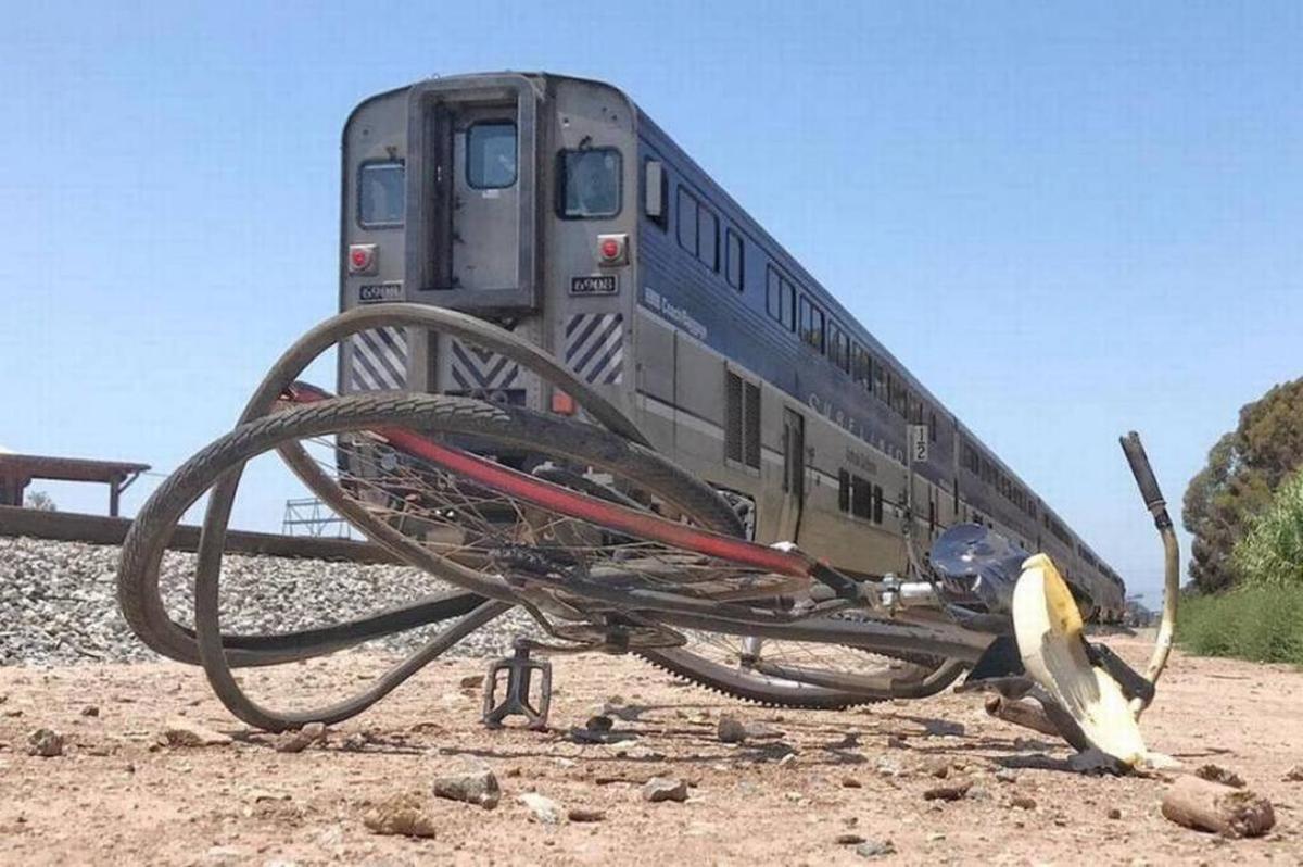 This photo is from a fatal July 20 crash between a bicycle and a train near the Amtrak station in Goleta.