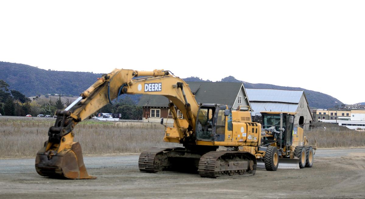 The San Luis Ranch development is moving along in San Luis Obispo. The area behind the tractor will eventually be the hotel portion of the project.