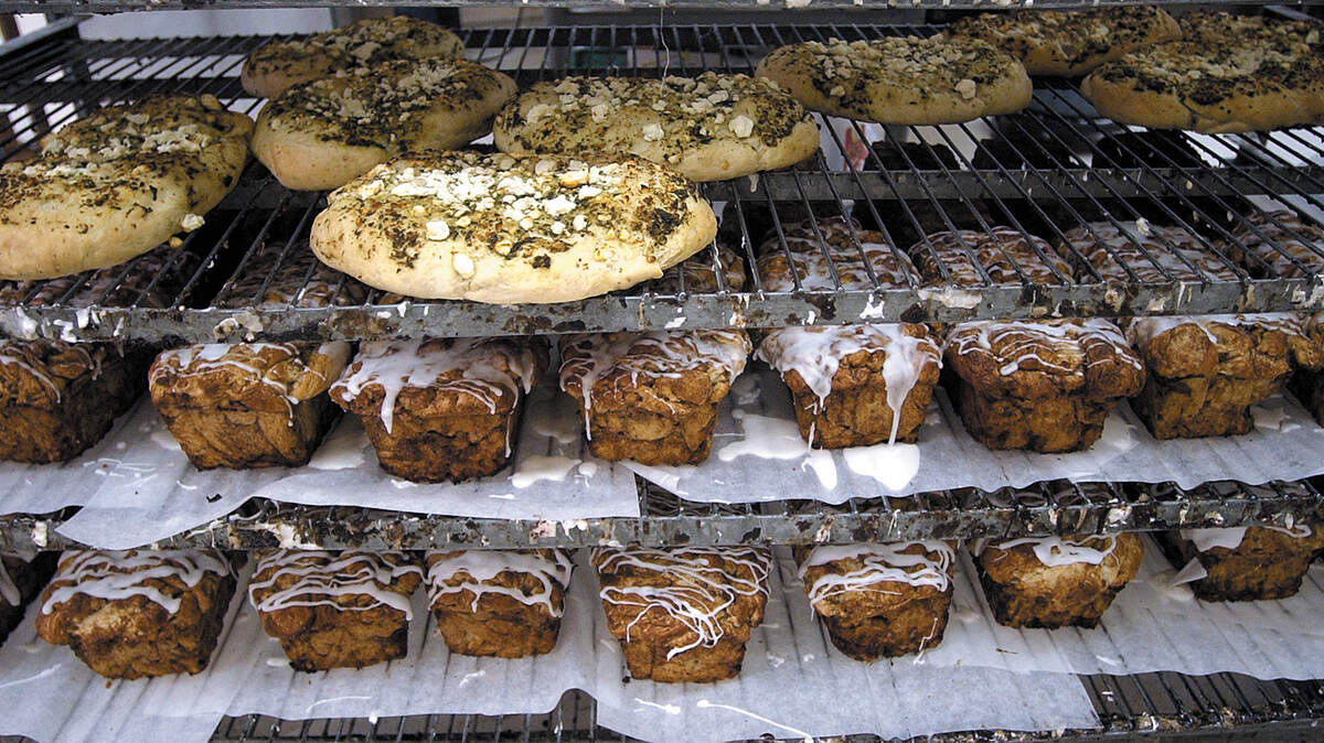 Racks of breads cooling at the House of Bread on Higuera street in San Luis Obispo (Tribune file photo).