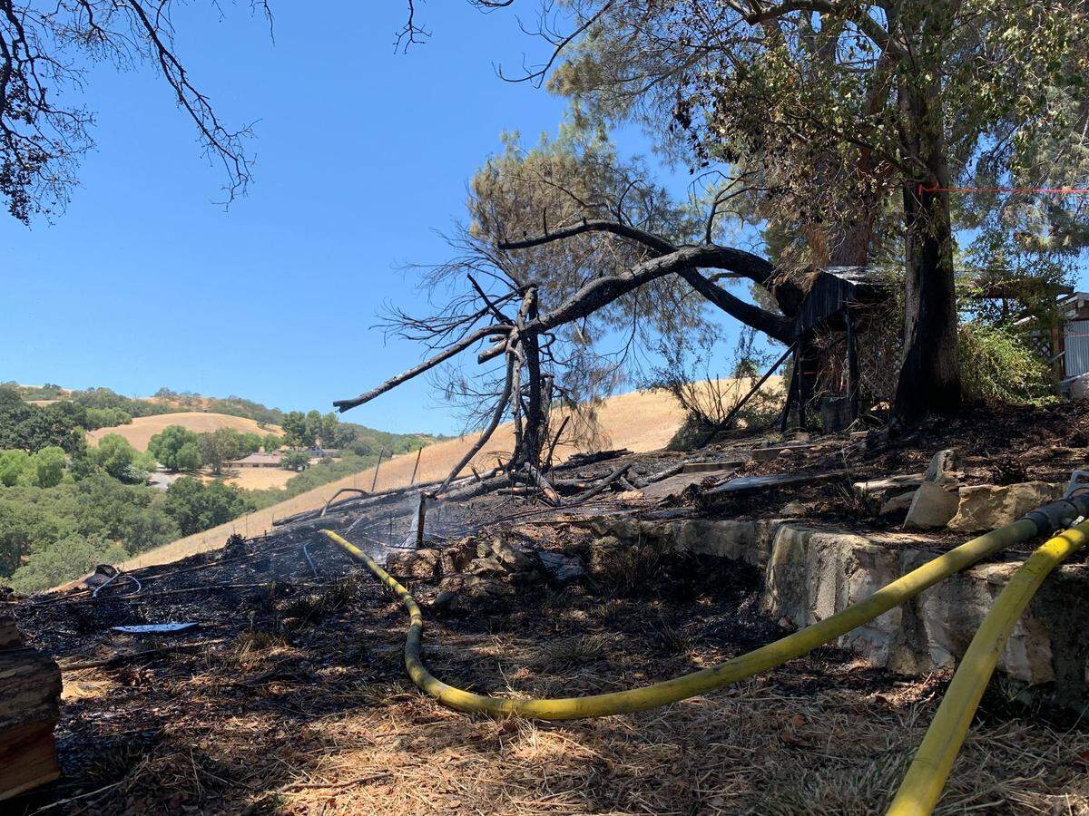 One structure was damaged in a fire on Derby Lane in Paso Robles.