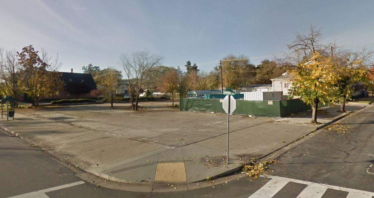 The empty lot at the corner of 18th and Spring streets in Paso Robles, as pictured in November 2018. Winemaker Tobin James purchased the property in 2017 with plans to turn it into a park and donate it to the city.