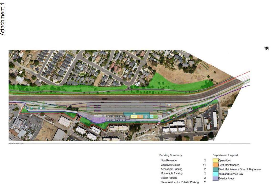 An artist’s rendering shows the proposed railroad yard project in San Luis Obispo. The project is under proposal with the Los Angeles – San Diego – San Luis Obispo (LOSSAN) Rail Corridor Agency, a state organization.