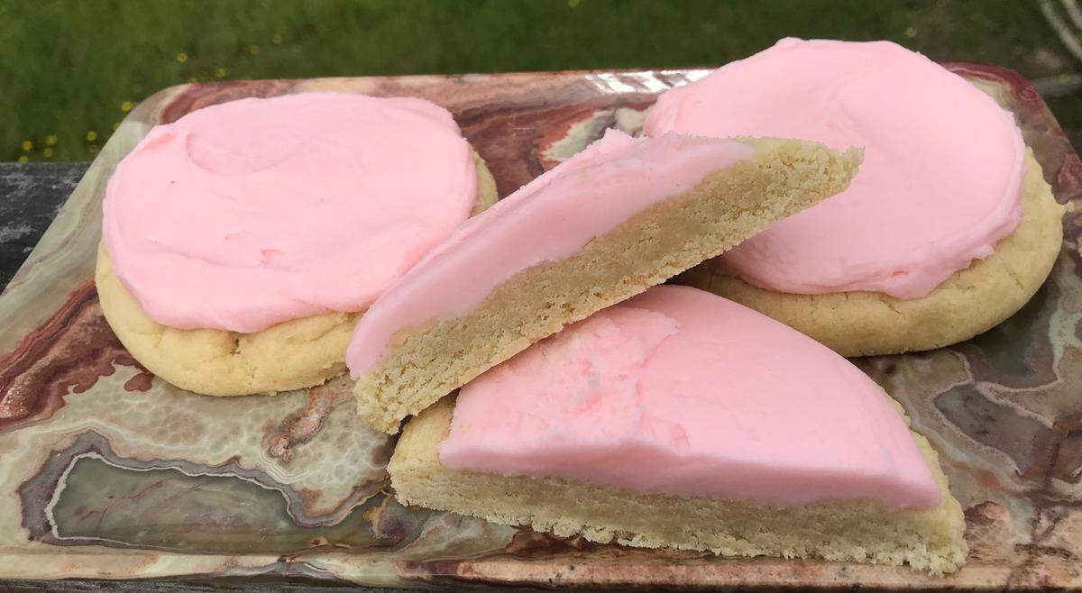 Classic Pink Sugar cookies are among the Crumbl Cookies varieties on the menu at the chain’s new Paso Robles store, which opens Friday, March 31, 2023.