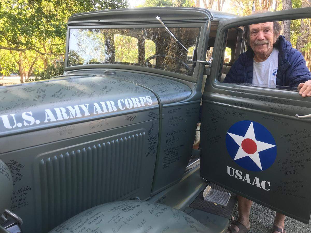 Jay Burbank of Cambria prepares for a 7,000-mile round trip he and a friend are taking to the Arctic Circle and back. He’ll drive about 1,400 miles of the trek in this 1931 Model A town sedan, honoring veterans and raising money for alternative-education graduates.