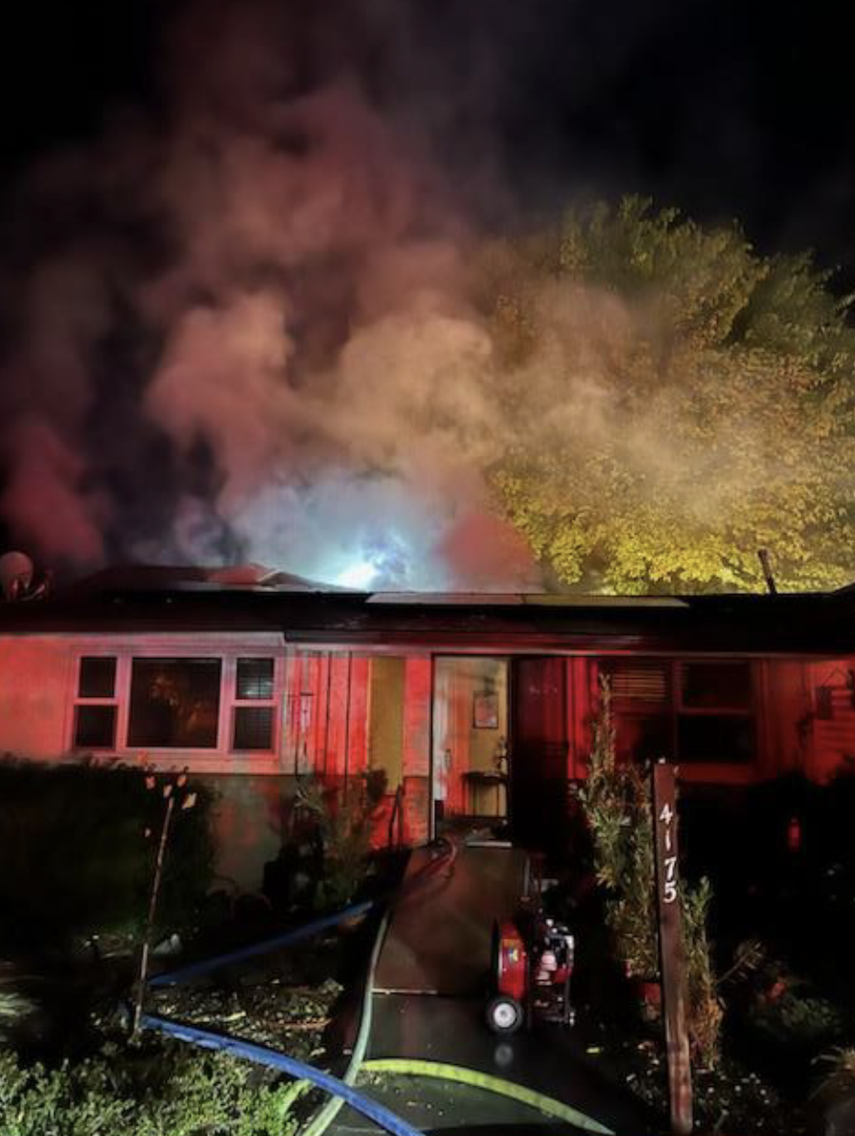 An Atascadero home burned in an early morning fire that left the roof collapsed, but all occupants safely evacuated on Nov. 16, 2024.