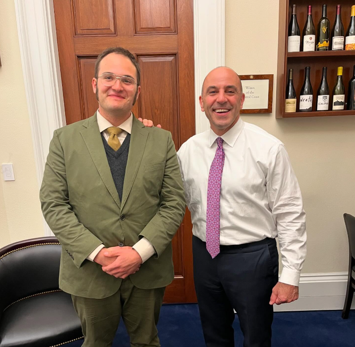 Rep. Jimmy Panetta, right, invited former U.S. Forest Service wildlife biologist Ben Vizzachero to President Donald Trump’s address to Congress on March 4, 2025.