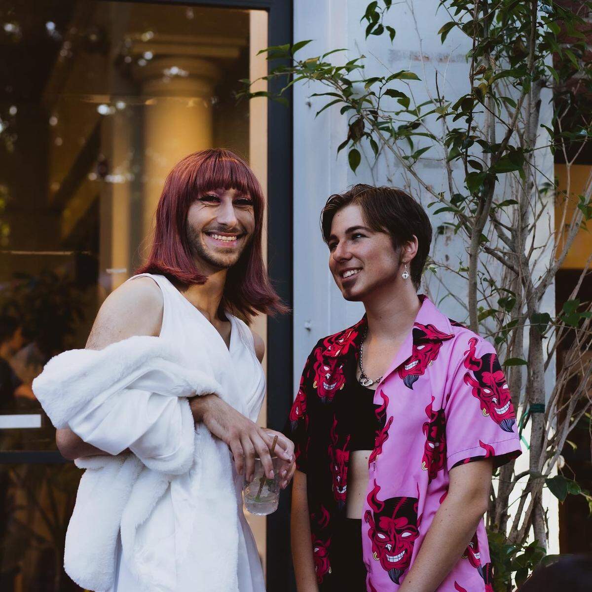 Drag artists Jade Iskander and Gray Gautereaux at their first performance in 2022.