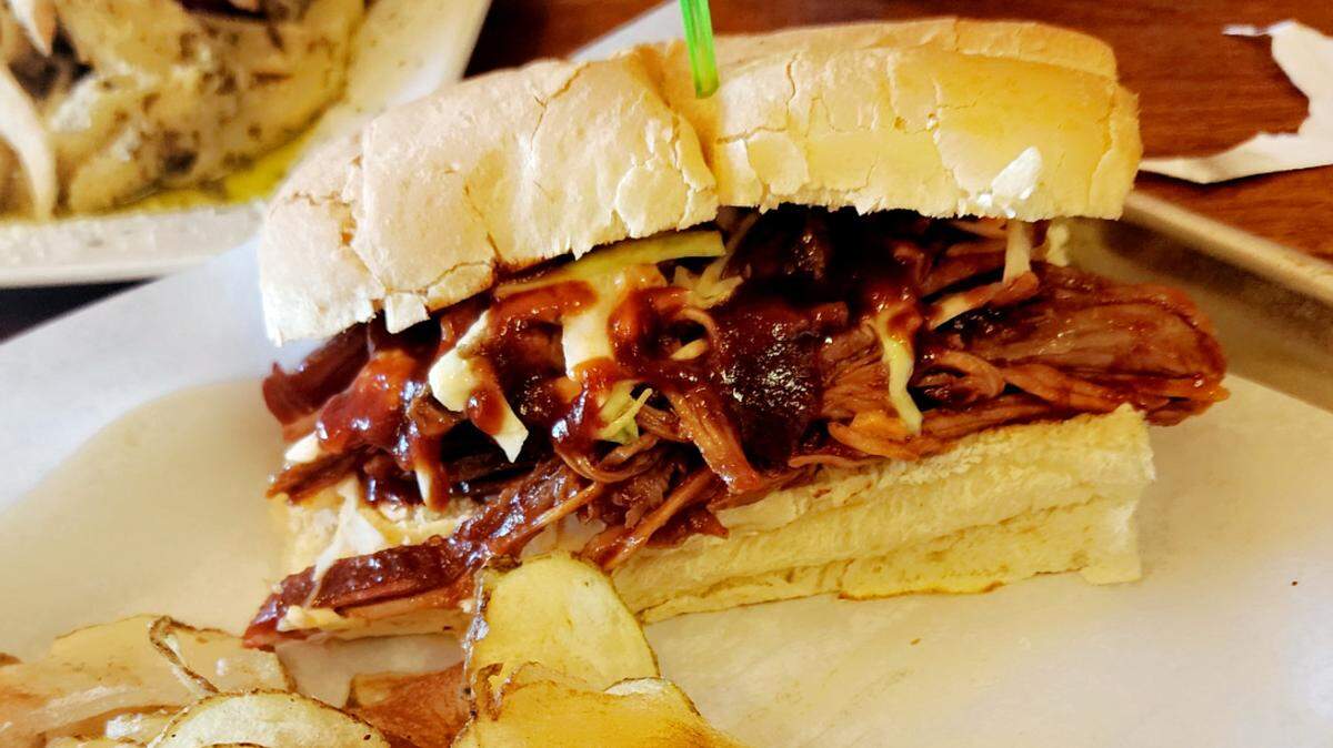 This popular tri-tip barbecue sandwich is on the menu at Los Morros BBQ at 987 Main St. in Morro Bay.