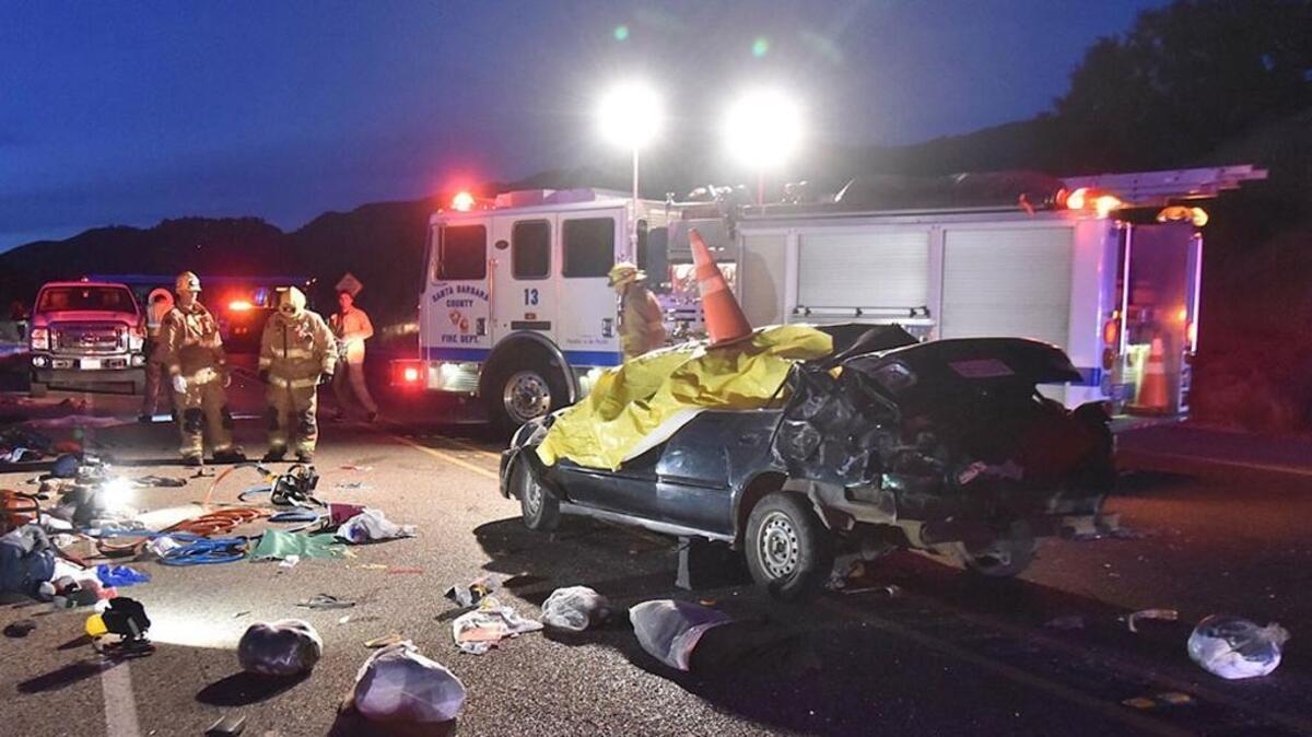 A man was killed and a woman was seriously injured Saturday, November 11, 2017, in a single-vehicle, rollover crash on Highway 154 near Santa Barbara, California.