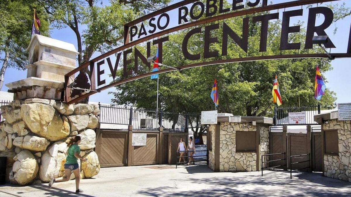 The entrance to the Paso Robles Event Center, home of the California Mid-State Fair.