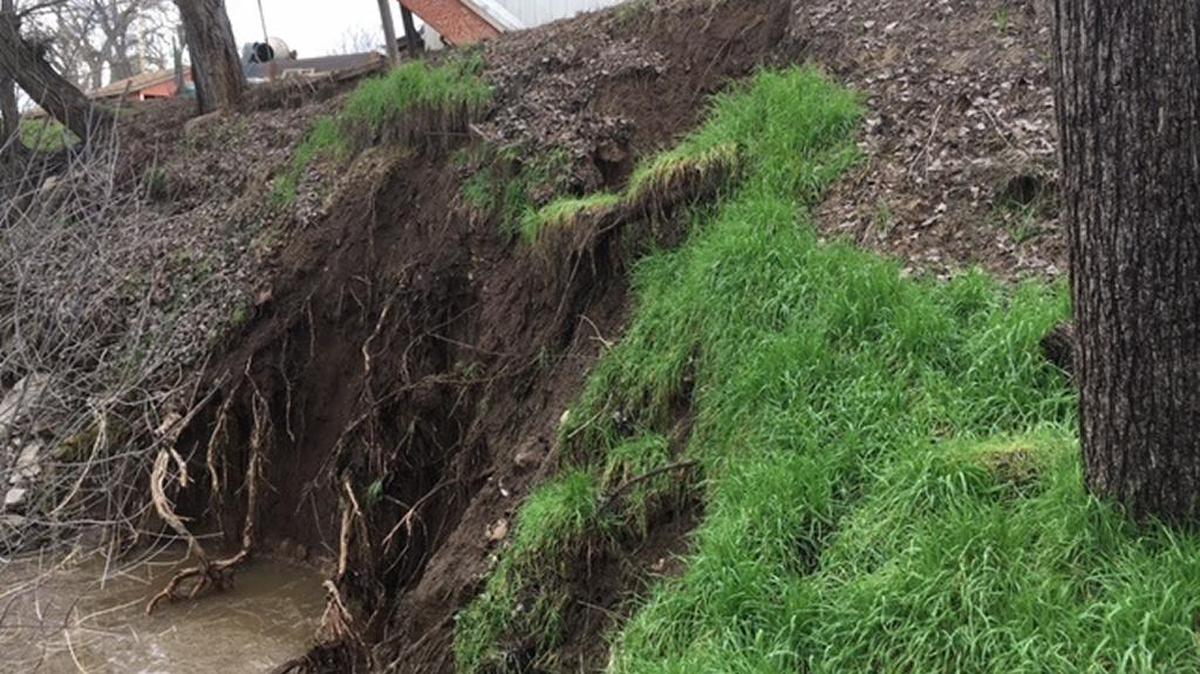 Erosion along Atascadero Creek has threatened a home on Ensenada Avenue in Atascadero and forced the occupants to evacuate.
