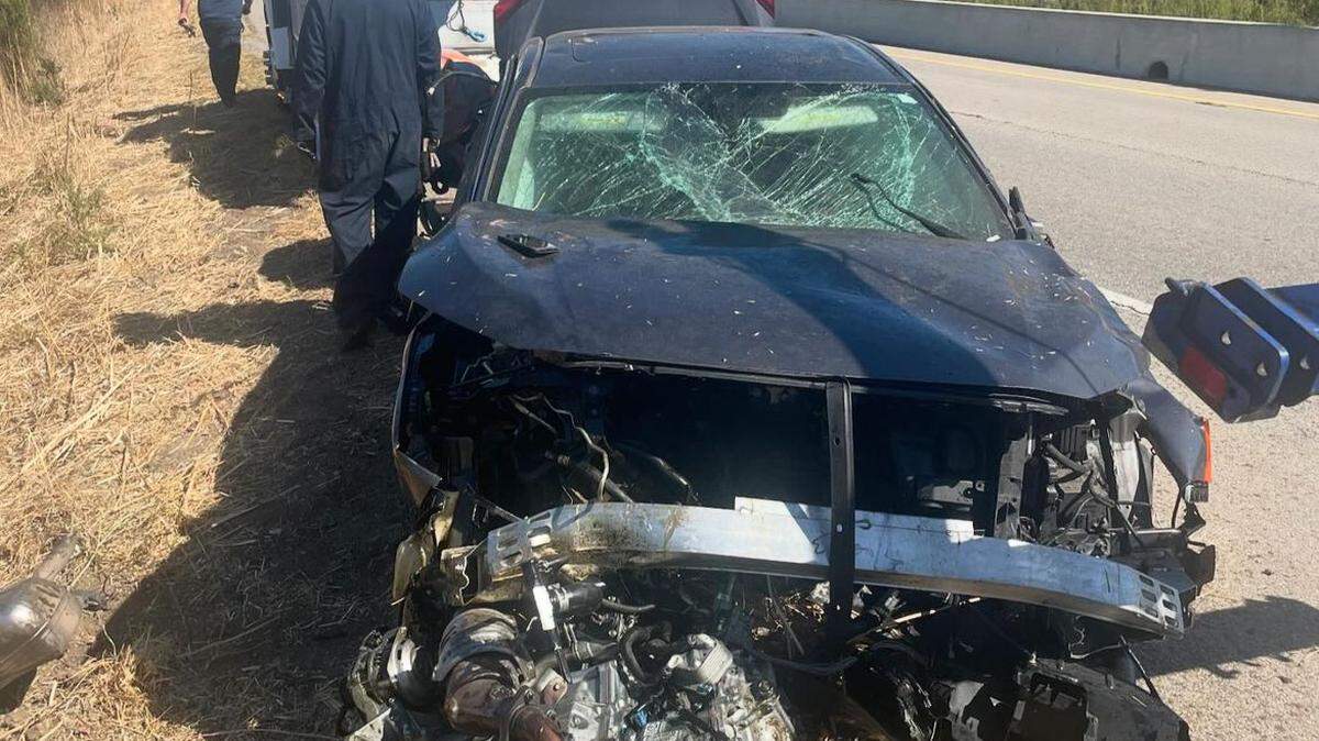 A driver was cited for speeding on Cuesta Grade shortly before they crashed into an embankment and boulder on Highway 101 in San Luis Obispo County, according to CHP.