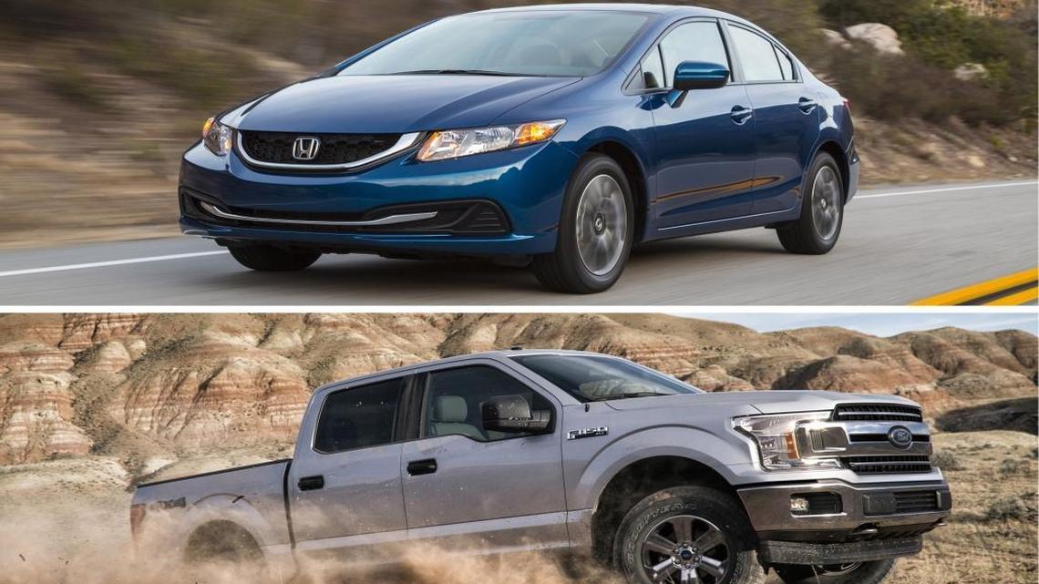 The most popular vehicle in the Santa Barbara-Santa Maria-San Luis Obispo region is the Honda Civic, followed by the Ford F Series pickup.