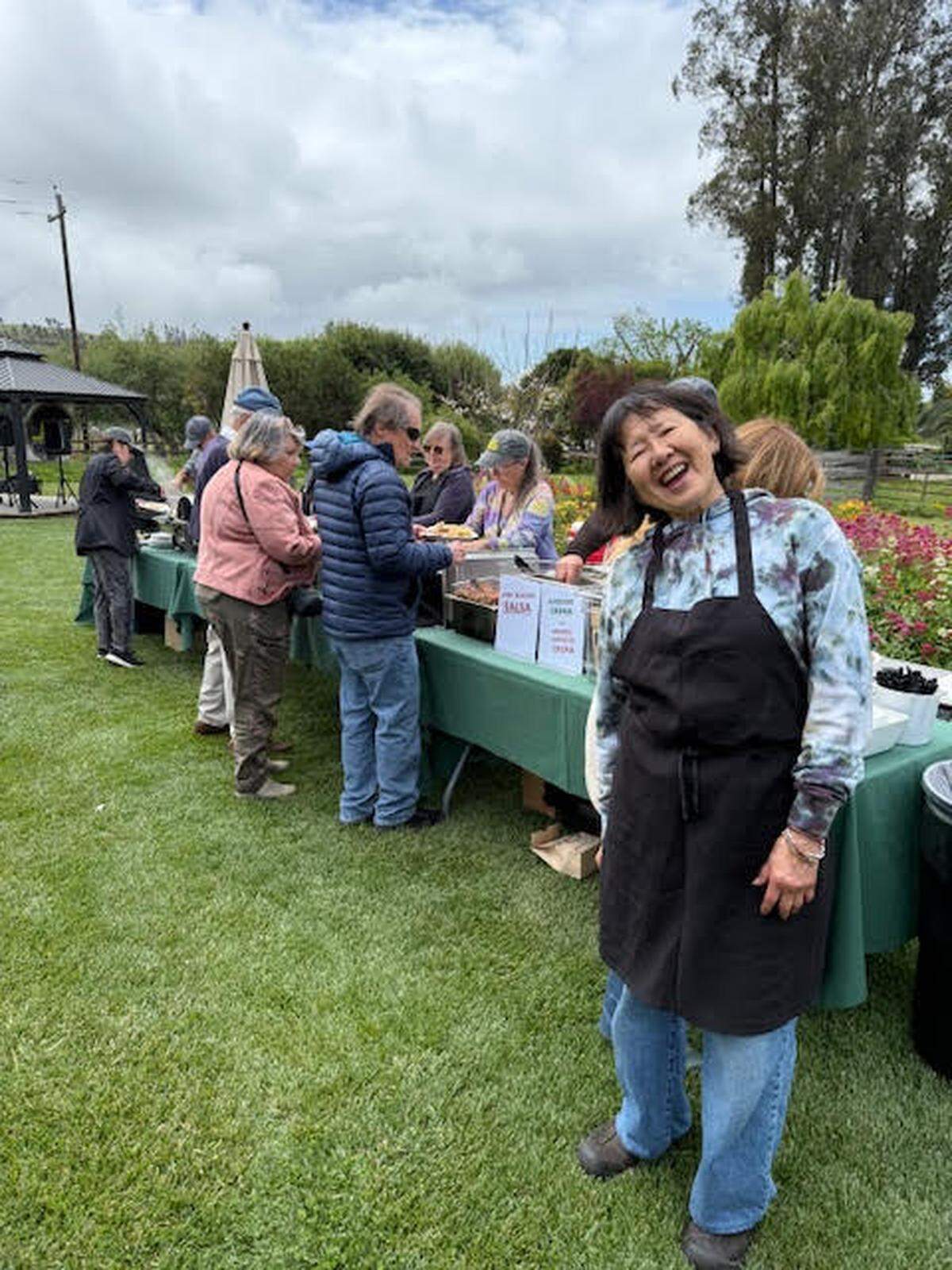 Shanny Covey strikes a pose during an April 27 fundraiser for the Cambria Skate Park. She’s the owner/manager of the long-running Robin’s restaurant in Cambria and co-owner (with ex-husband Robin Covey) of Luna Red restaurant and Blue Mango Restaurant Management in San Luis Obispo.