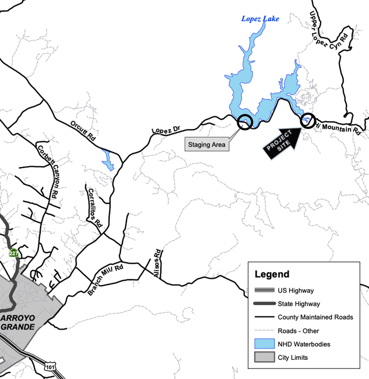 Lopez Dam map