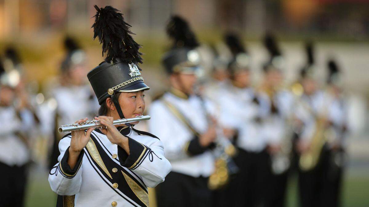 The San Luis Obispo High School band plays during pre-game on Sept. 6, 2024.