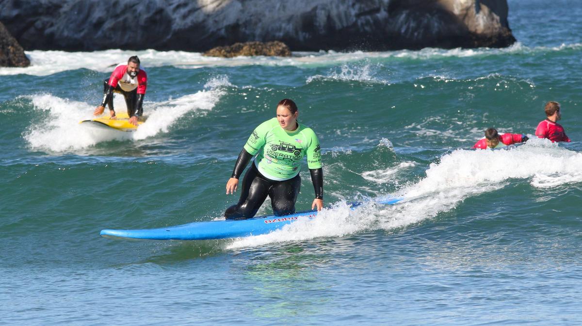 Operation Surf was in Morro Bay taking veterans out for their third day of surfing.