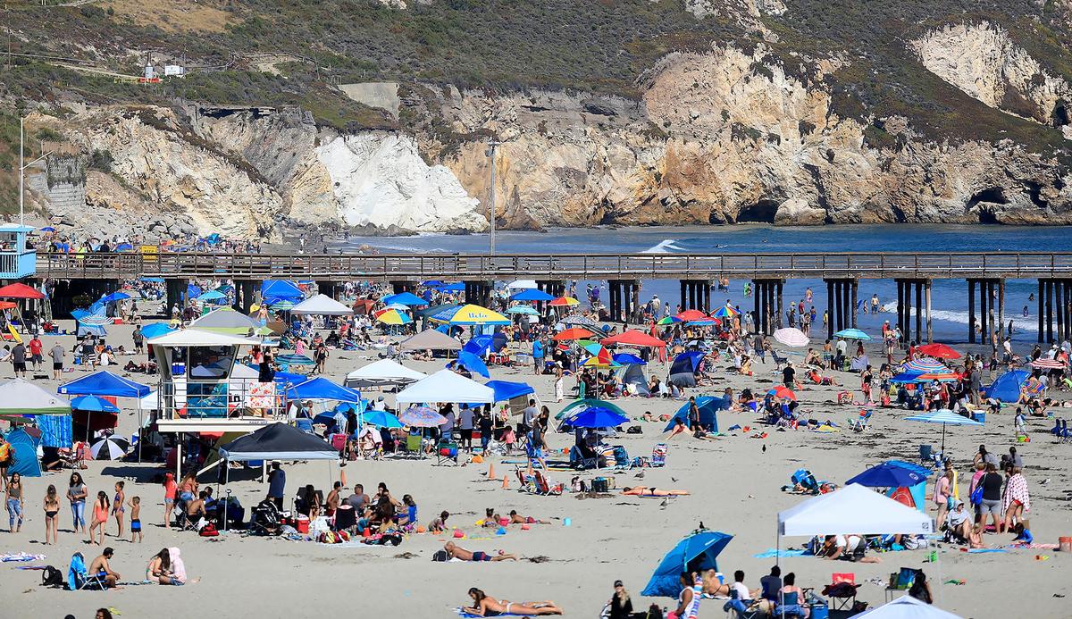 Avila Beach was packed with people looking to cool off on Saturday, July 13, 2019.