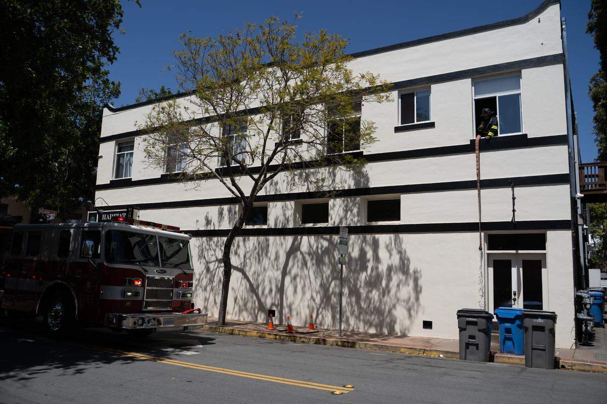 A structure fire at 781 Marsh St. in downtown San Luis Obispo briefly shut down the street on May 14, 2025.