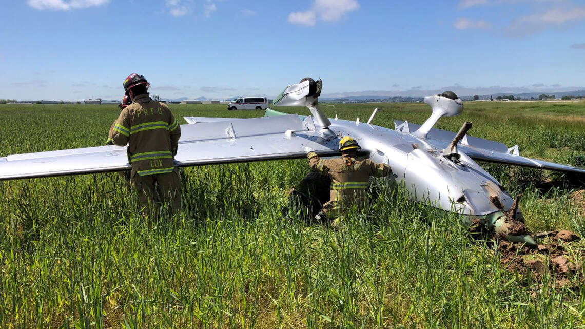 3 rescued after small plane flips at Paso Robles airport