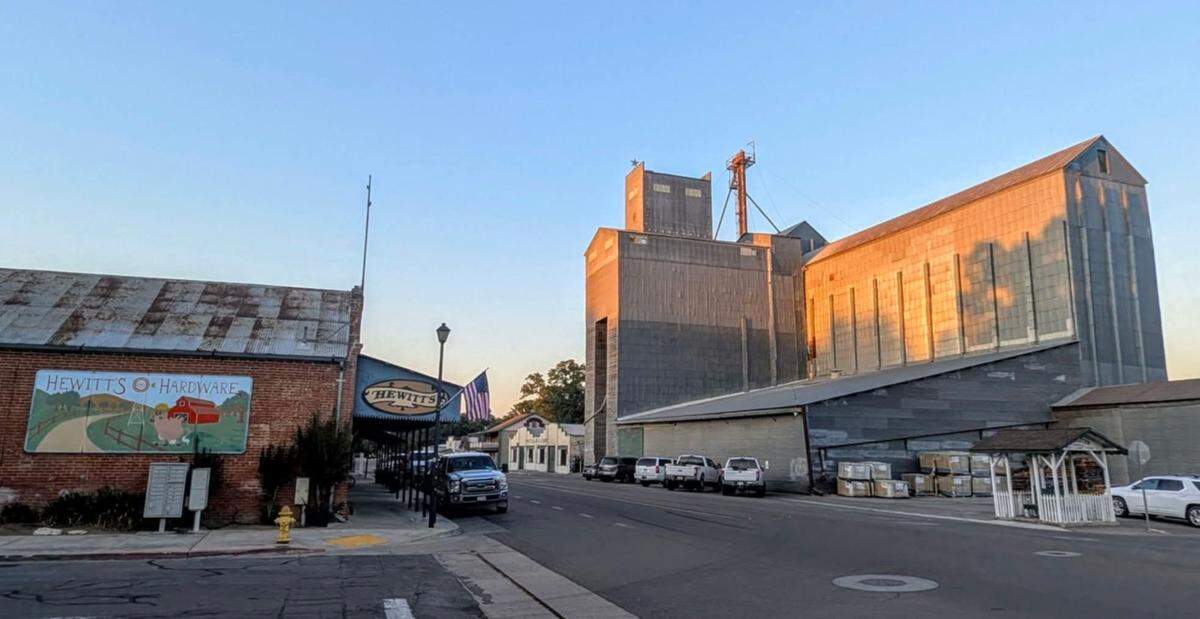 The Templeton Feed & Grain building on South Main Street, just days before a devastating fire gutting the historic structure on July 4, 2025.