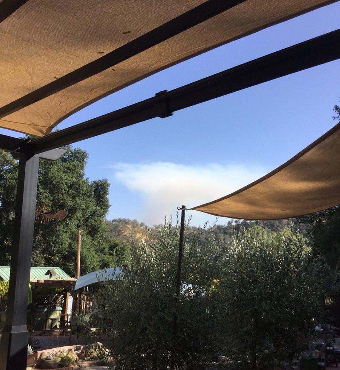 Smoke from the fire as seen from north of Pozo.