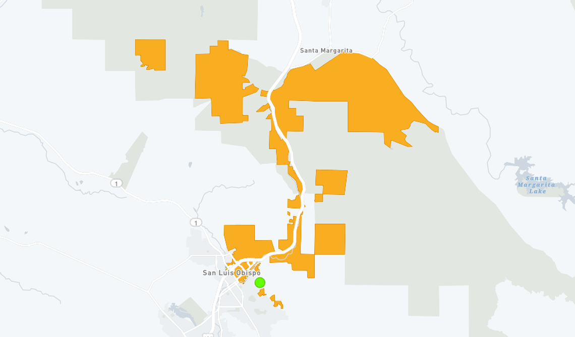 An outage knocked out power to 3,135 PG&E customers from San Luis Obispo to Santa Margarita on Monday, Oct. 30, 2023.