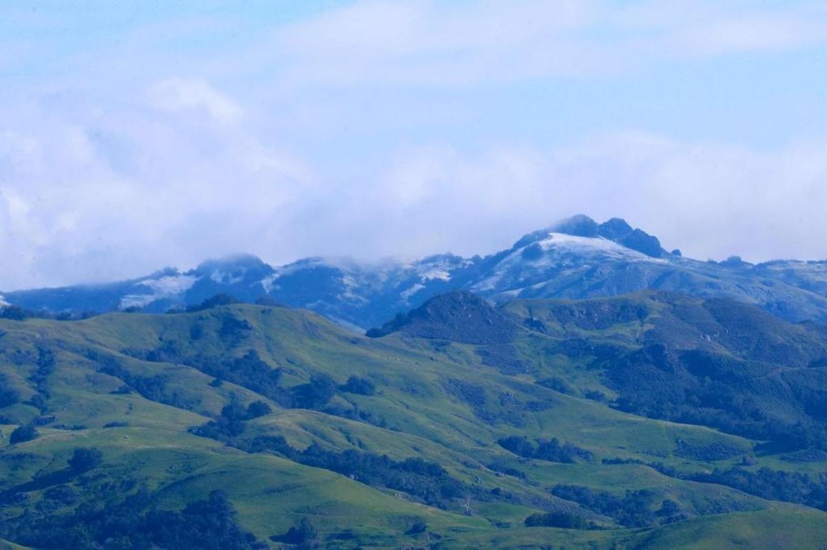 Snow could be seen on the Santa Lucia Mountains from Cambria on Sunday, Feb. 26, 2017. Another light dusting of snow is expected Sunday, March 5, 2017.