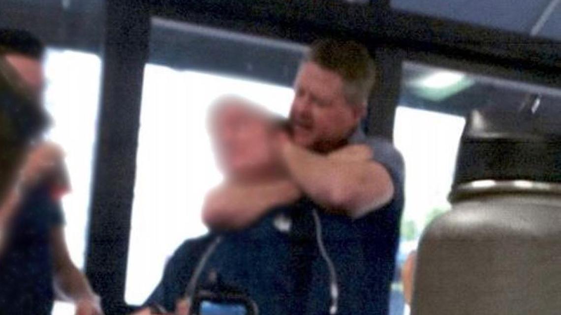 A photo taken by a Mission Prep student appears to show Director of Student Life Russ Griffith using a chokehold on a 16-year-old student on Nov. 3, 2017.