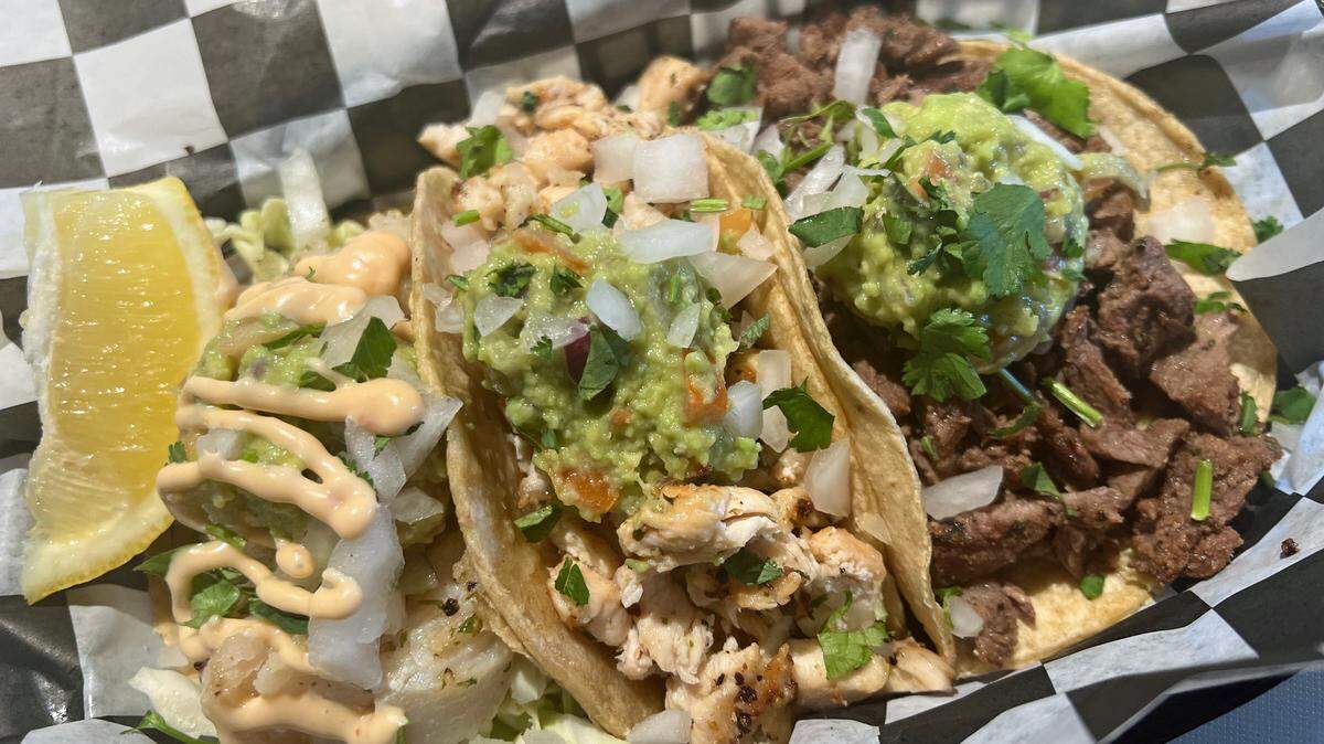 Rock Tacos, a new restaurant on Morro Bay’s Embarcadero, offers seven different protein options for its namesake entrees: grilled steak, al pastor pork, chicken, shrimp, fish, mushroom and nopales (cactus).