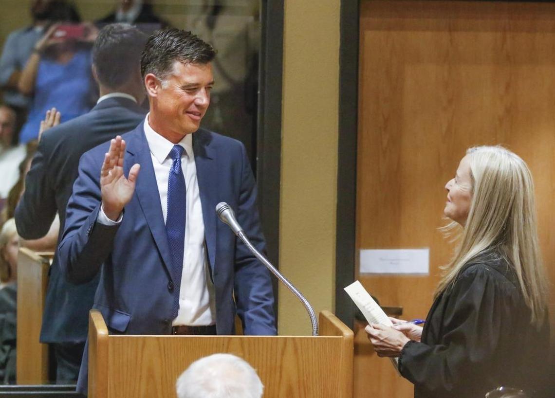 Judge Dodie Harman swears in Craig Van Rooyen July 29, 2016, at San Luis Obispo Superior Court. Van Rooyen was appointed to the bench June 28, 2016, after spending nine years as a deputy district attorney.