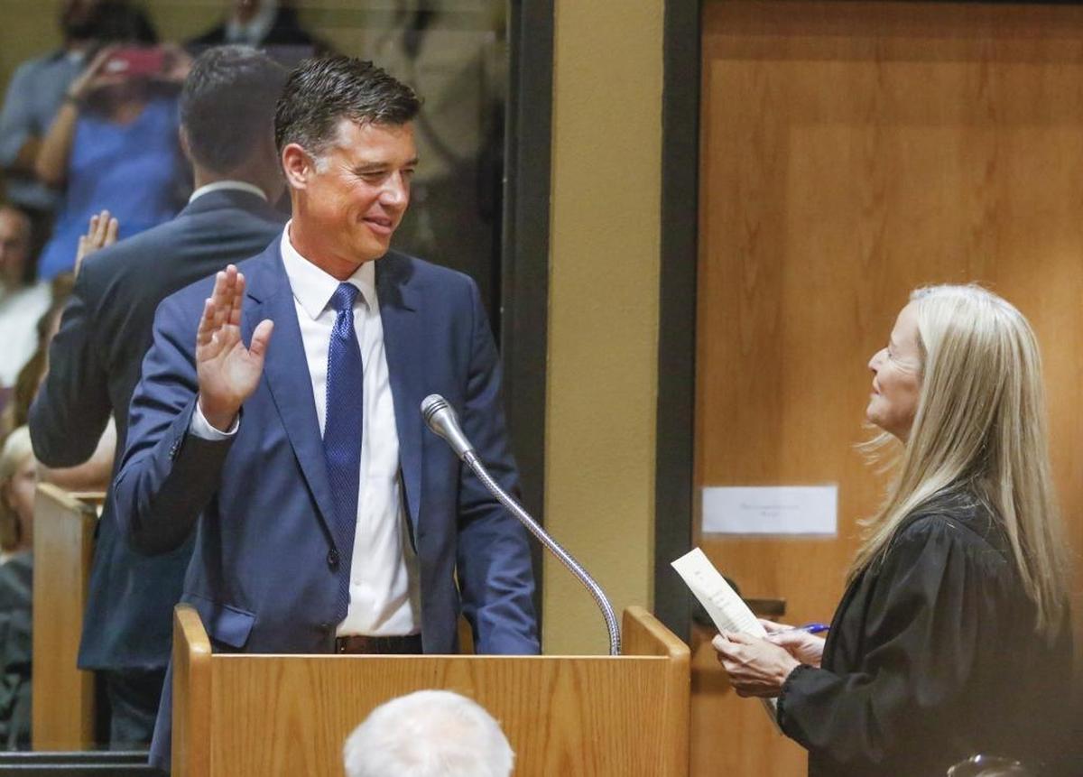 Judge Dodie Harman swears in Craig Van Rooyen July 29, 2016, at San Luis Obispo Superior Court. Van Rooyen was appointed to the bench June 28, 2016, after spending nine years as a deputy district attorney.