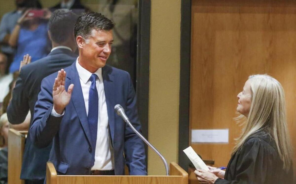 Judge Dodie Harman swears in Craig Van Rooyen July 29, 2016, at San Luis Obispo Superior Court. Van Rooyen was appointed to the bench June 28, 2016, after spending nine years as a deputy district attorney.