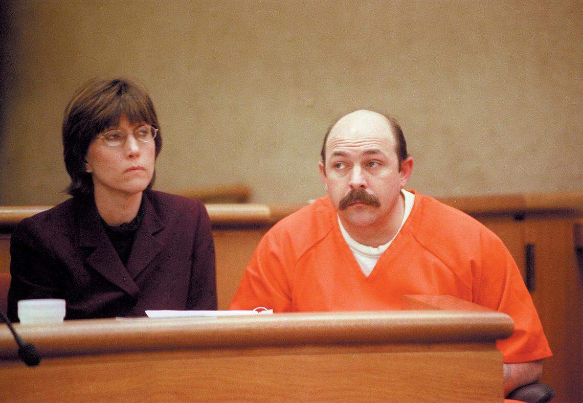 Defense attorney Patricia Ashbaugh and Rex Krebs in 1999.