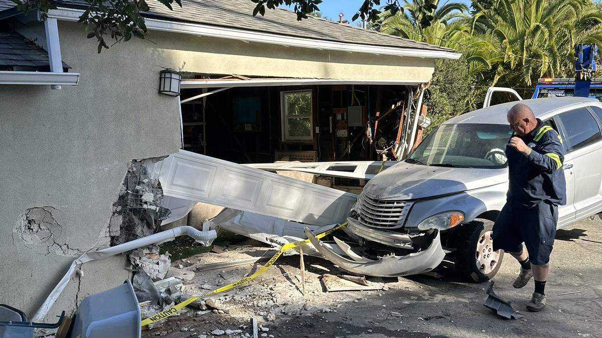 A driver crashed their car into a home in San Luis Obispo on Friday afternoon, Oct. 13, 2023.