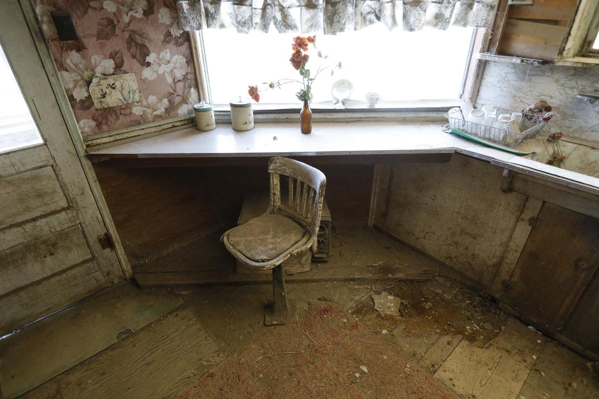 The breakfast nook at Nitt Witt Ridge in Cambria was built for one.