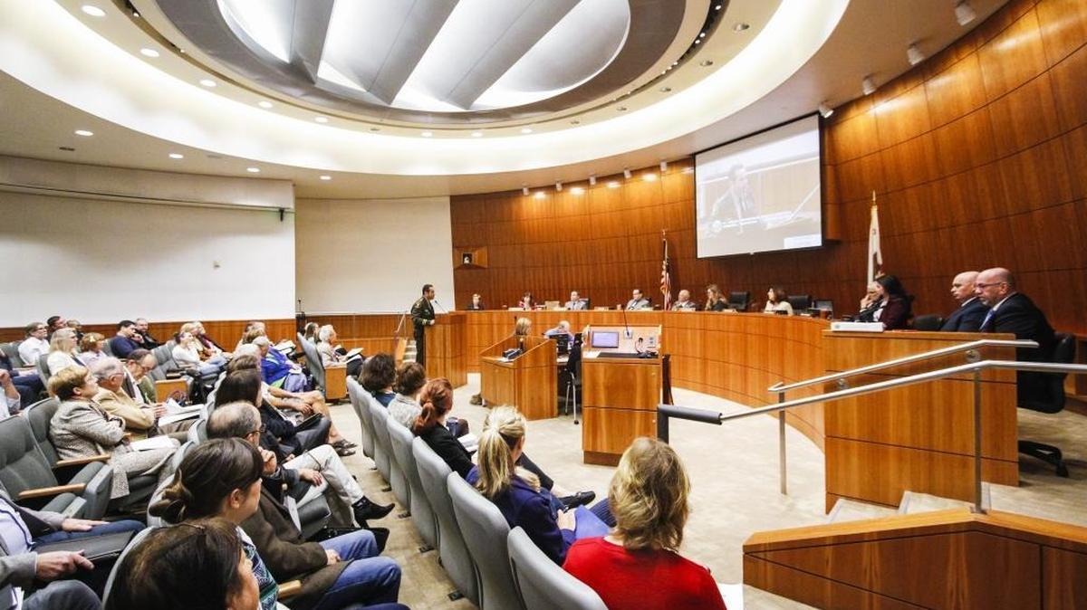Sheriff Ian Parkinson speaks to the Board of Supervisors during what is expected to be a daylong hearing on the proposed psychiatric hospital in Templeton. Parkinson said he didn’t expect much of an impact on his department from the proposed hospital.