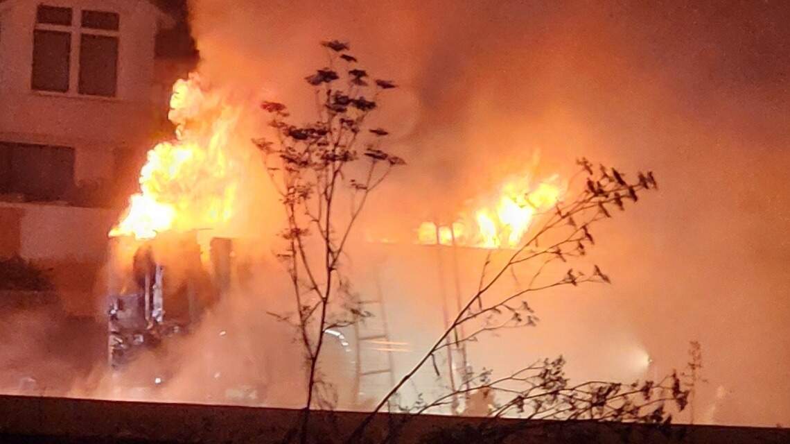 Big rig fire stops traffic on Highway 101 in Shell Beach