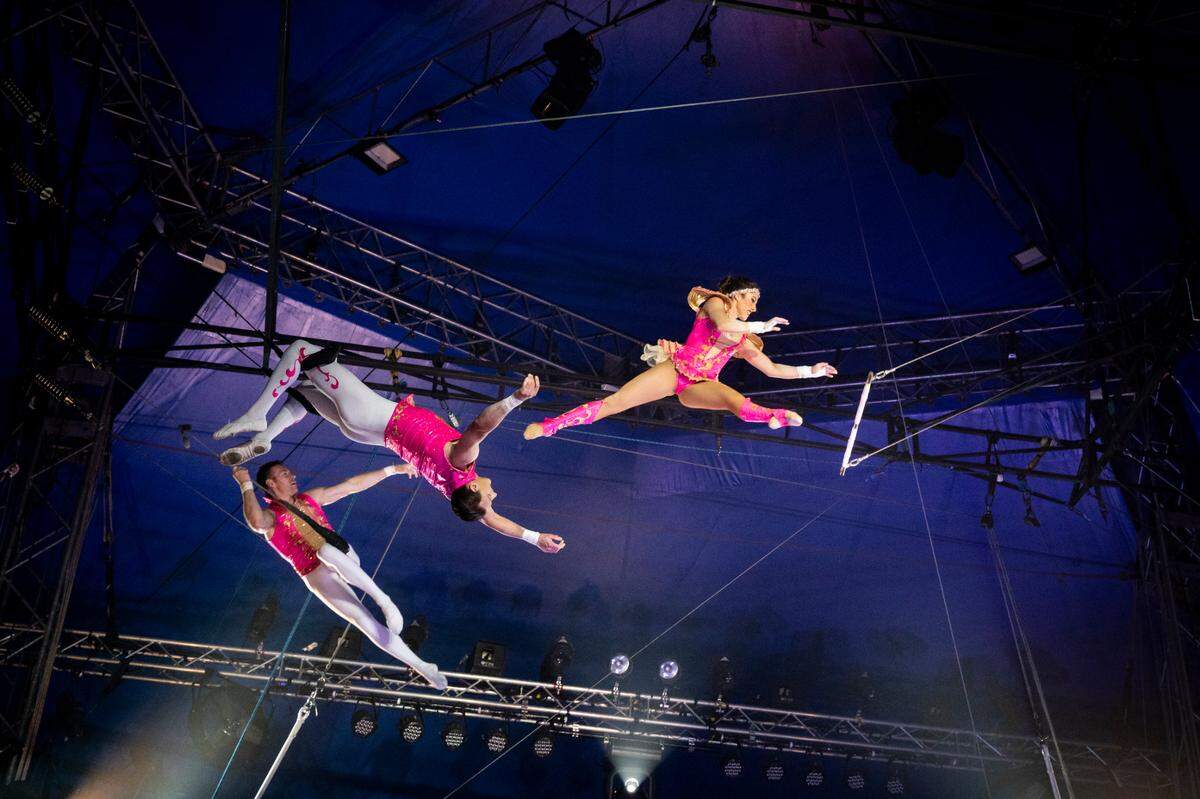 Circus Vargas performers showcase their skills.