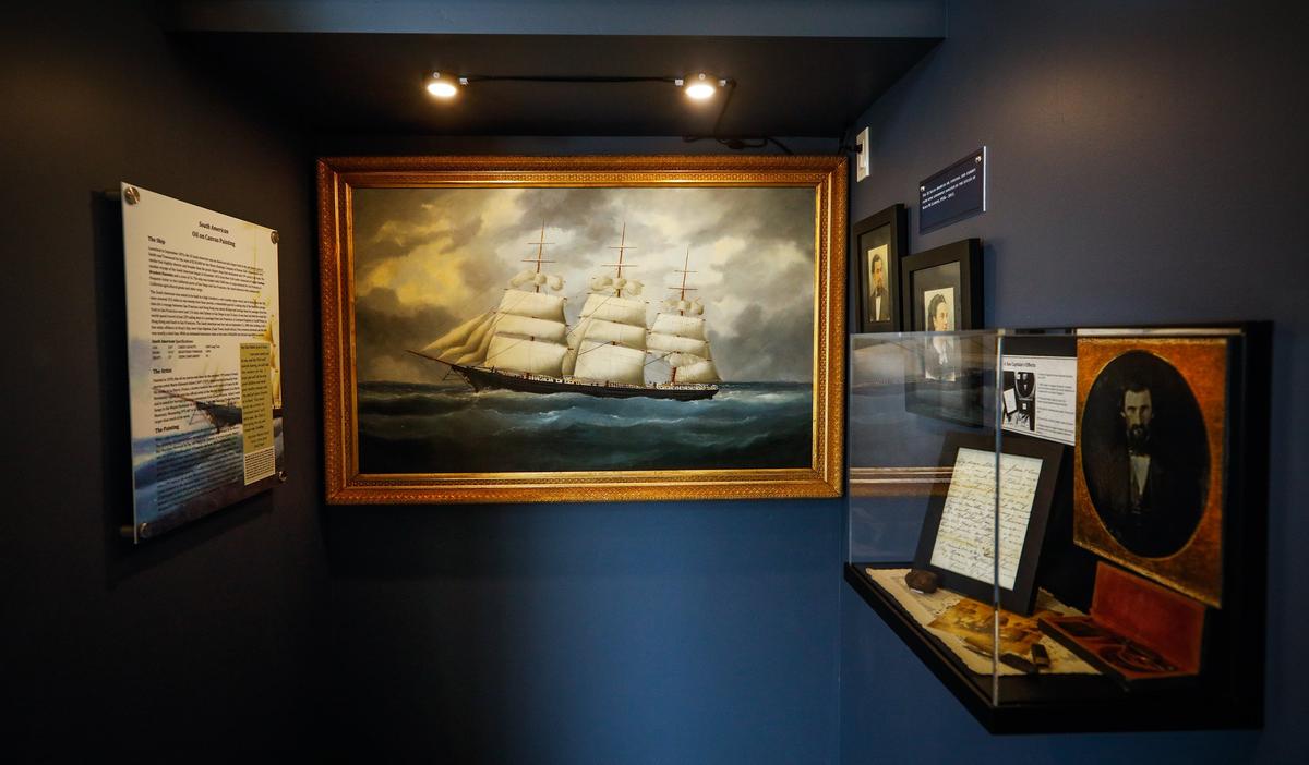 This oil painting of the SS South American, a half-clipper that frequently visited California ports in the late 1800s, is one of the many artworks on display at the Morro Bay Maritime Museum.
