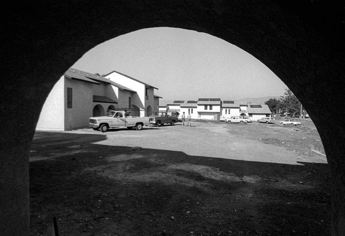 This 15-unit, solar heated San Luis Obispo city housing project on lower Higuera is the sort of affordable development encouraged by the county’s housing element plan, seen here Oct. 20, 1981.