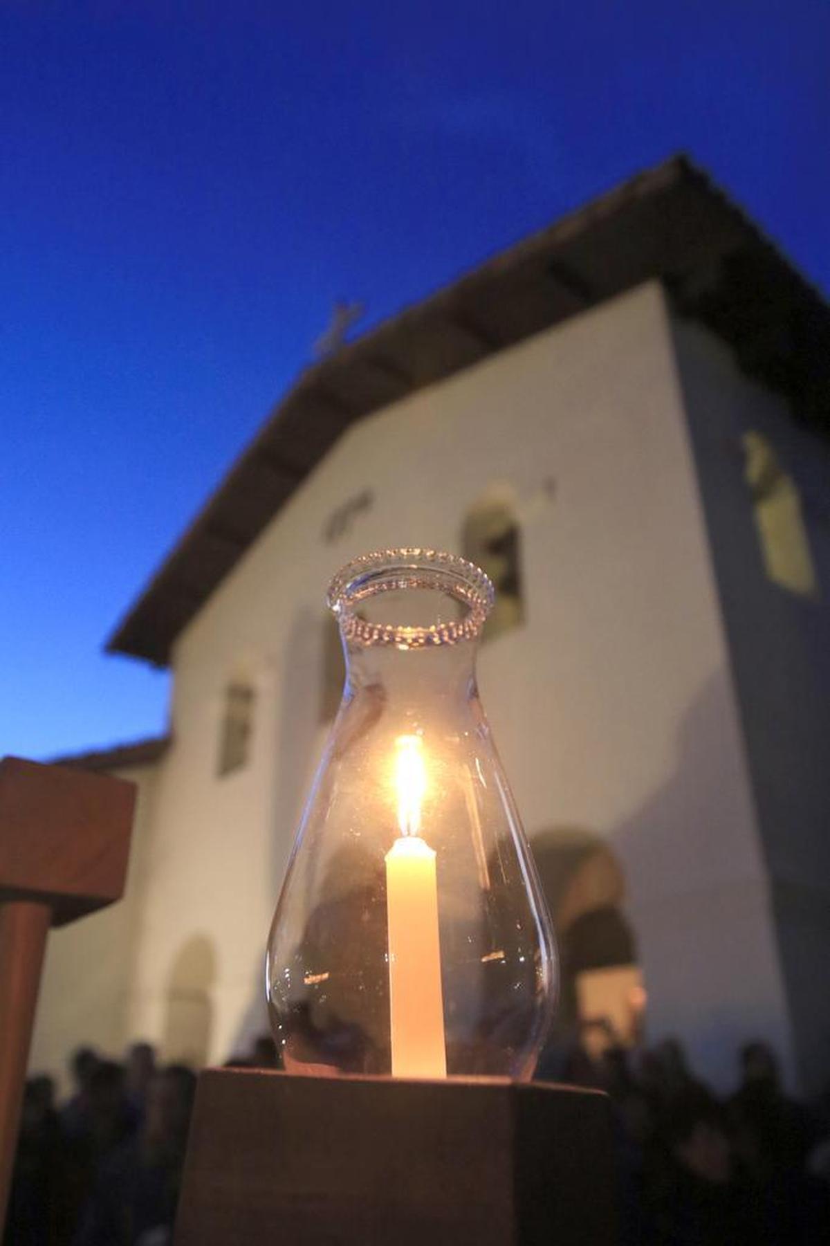 The menorah candlelighting ceremony id held in front of Mission San Luis Obispo on Dec. 6, 2015, the first night of Hanukkah. The Hannukah Downtown celebration will be held Dec. 10 through 17, 2020..