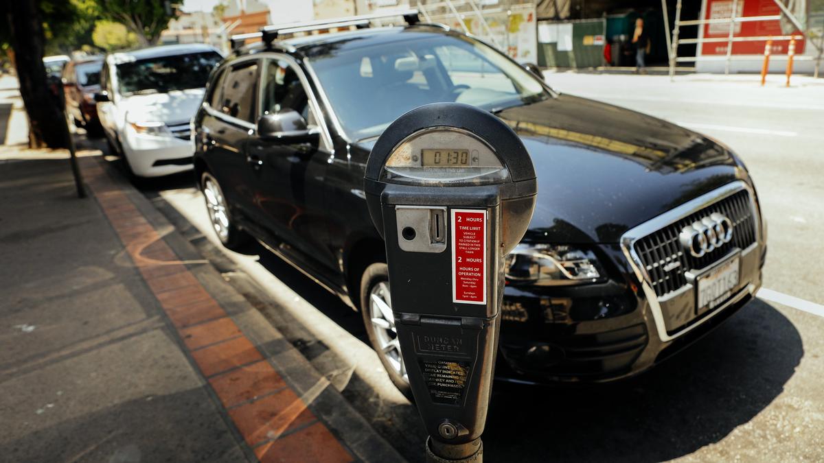 A meter runs at a parking spot on Marsh Street. San Luis Obispo officers are using a new automated camera system that captures images of parked cars and license plates for more accurate parking enforcement.