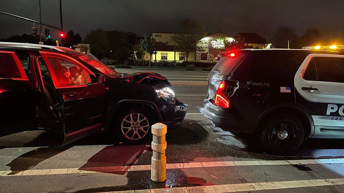 The San Luis Obispo Police Department said a drunk driver crashed into a parked police car in San Luis Obispo on Wednesday, June 19, 2024.